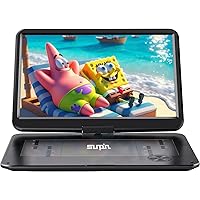 SUNPIN Portable DVD Player 17.9 with Large HD Swivel Screen, 6 Hours Rechargeable Battery, Anti-Shocking, Resume Play, Suppor
