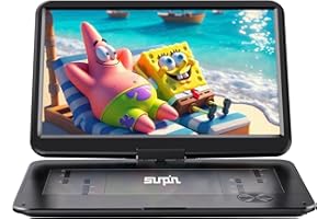 SUNPIN Portable DVD Player 17.9 with Large HD Swivel Screen, 6 Hours Rechargeable Battery, Anti-Shocking, Resume Play, Suppor