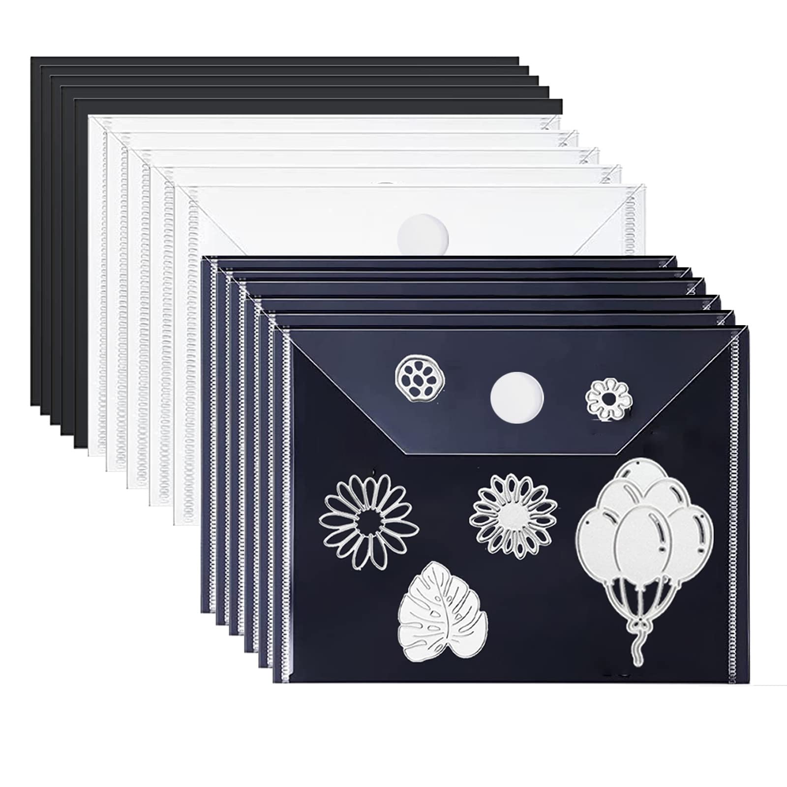 Large Size Dies & Stamp Storage 10 Pack 7X5inch Clear Plastic Seal Bags and 10 Pack Rubber Magnetic for Card Making Die Cuts Stencil Stroage Packets Scrapbooking Supplies Arts Crafts Collecting Bags