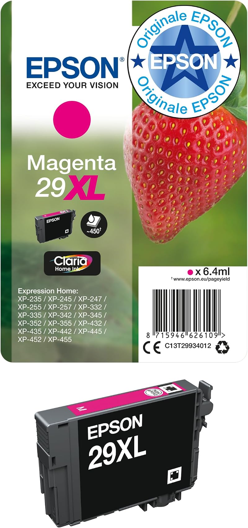 Epson 29XL Magenta Strawberry High Yield Genuine Claria Ink
