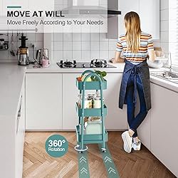 EAGMAK 3 Tier Utility Rolling Cart, Metal Storage