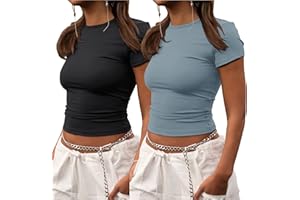 ZHENWEI Crop Workout Tops for Women Pack Summer Short Sleeve Gym Athletic Compression Shirts Cute Tight Basic Tops Tee