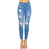WAX JEAN Women's Butt I Love You Push-Up Destructed Modal Basic Skinny Jeans