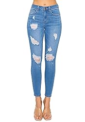 WAX JEAN Women's Butt I Love You Push-Up Destructed