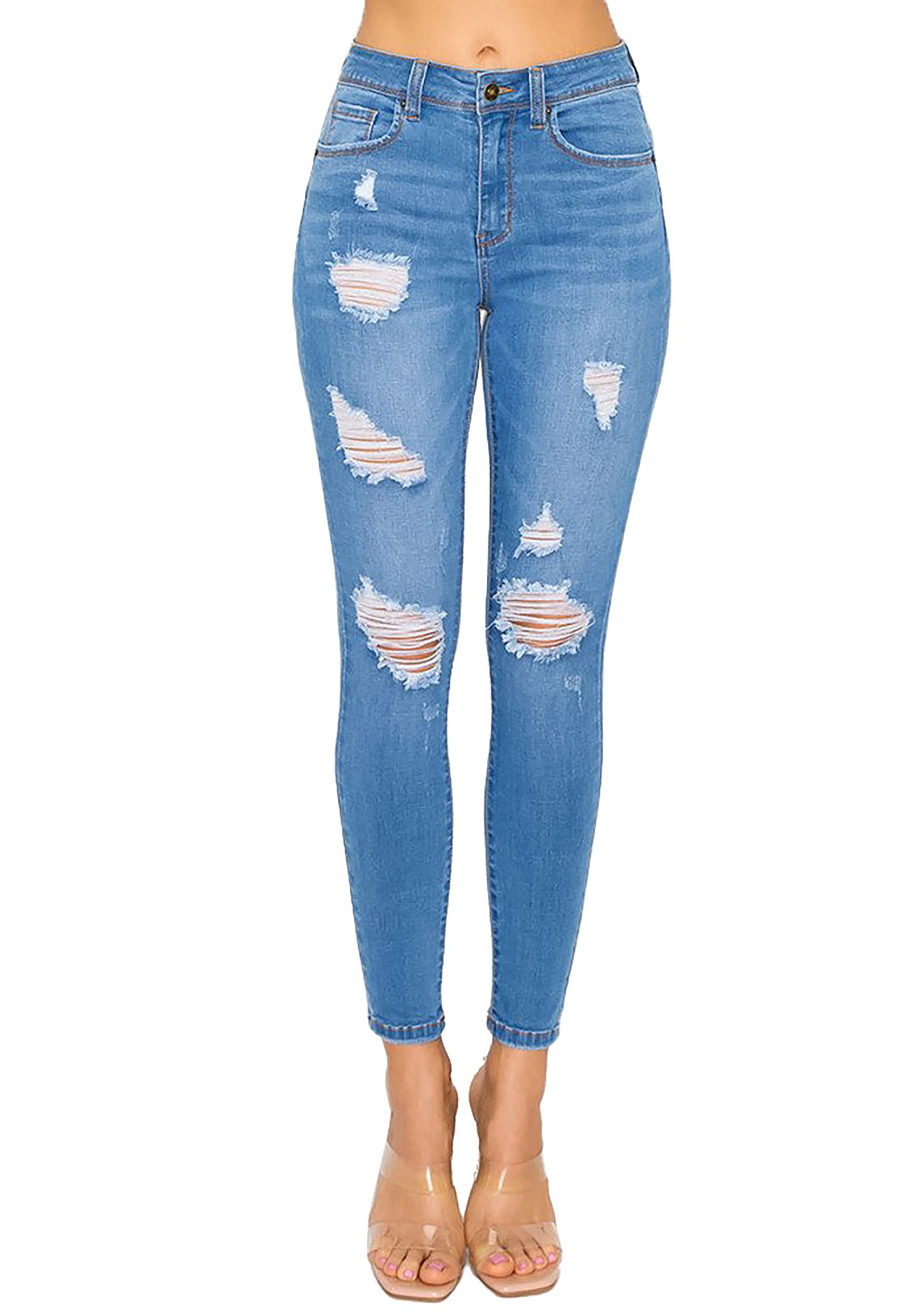 WAX JEAN Women's Butt I Love You Push-Up Destructed