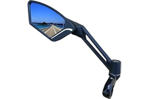 MEACHOW New Scratch Resistant Glass Lens,Handlebar Bike Mirror, Adjustable Safe Rearview Mirror, Bicycle Mirror,ME-003