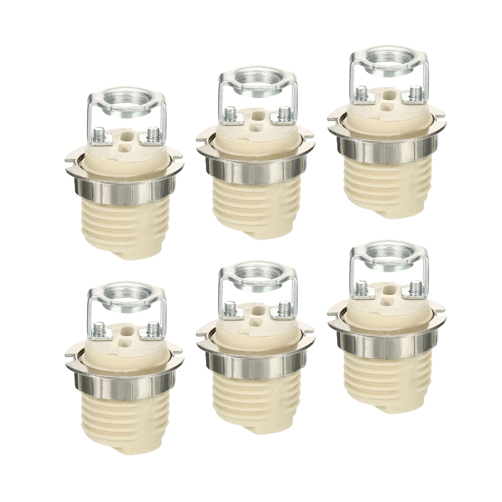 PATIKIL G9 Light Base Socket Kit, 6 Pack Ceramic Lamp Holder Base with Socket Ring Removal Tool, White