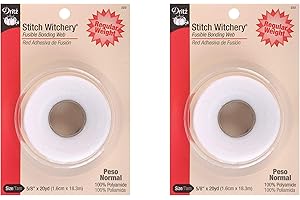 Dritz 2 Rolls of 5/8-Inch by 20-Yard Stitch Witchery, Regular, Clear, Fusible Bonding Web, Craft Project