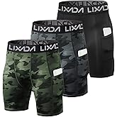 Lixada Men's Compression Shorts Pants 3Packs, Performance Sports Baselayer Cool Dry Tights Active Workout Underwear