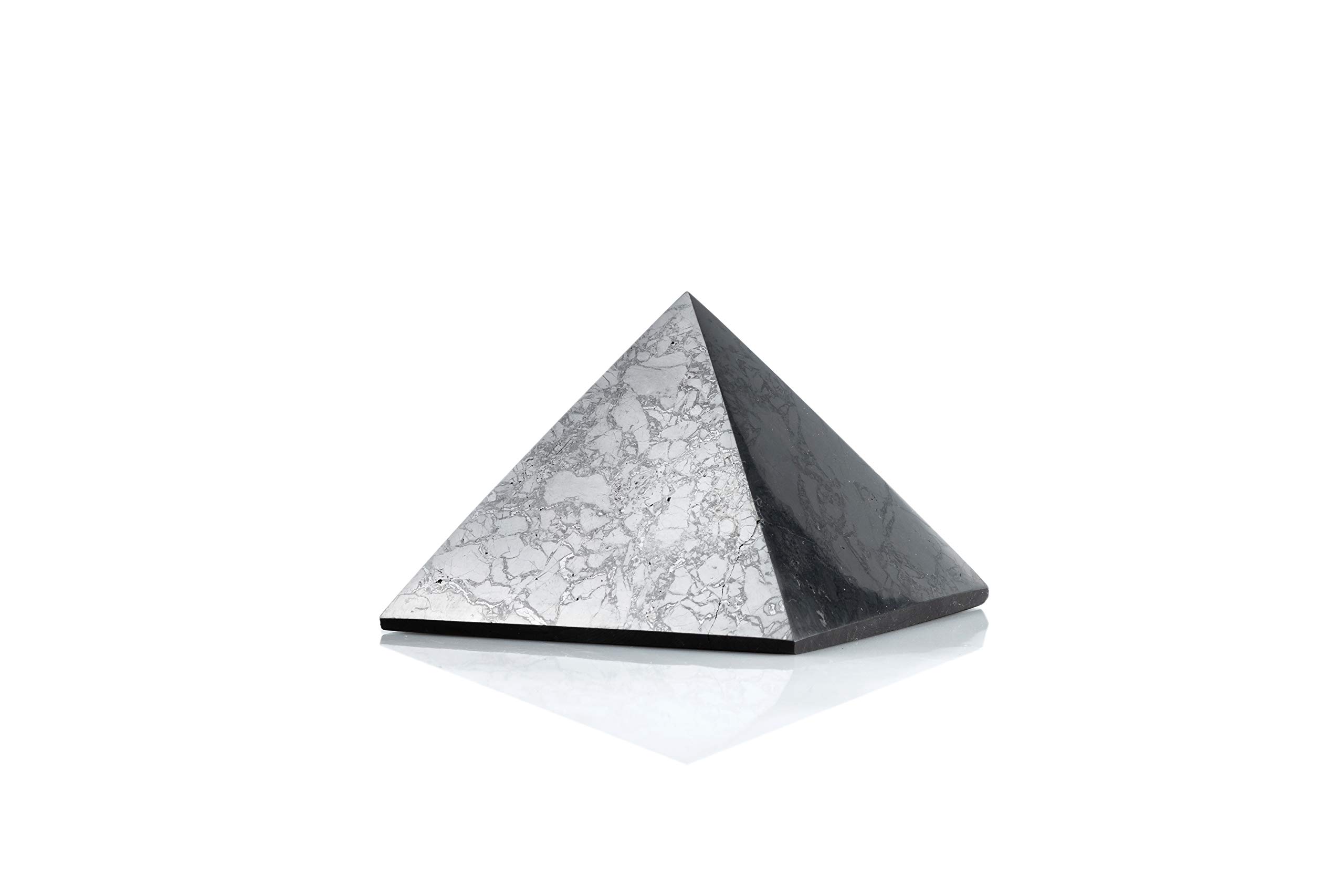 SN NATURSTEIN UG - Polished Shungite Pyramid | Gem Stone from Karelia - 10 cm