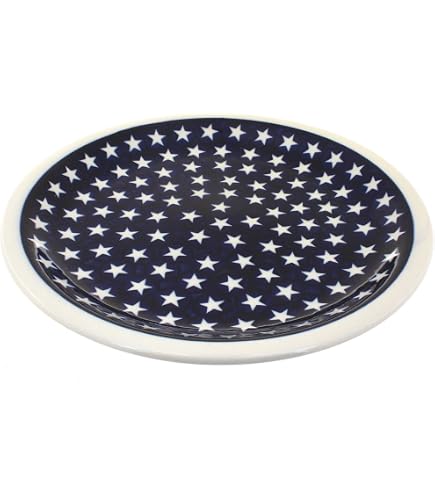 Polish Pottery Plate 7.5 Inch - Hand-Painted Boleslawiec Ceramic, Oven & Dishwasher Safe, Classic Blue Pattern - View #10