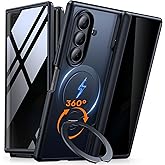 MOBOSI for Z Fold 7 Case with Rotatable Ring Stand & Privacy Screen Protector, Compatible with Magsafe, 18FT MIL-Grade Protection, Magnetic Shockproof Slim Case for Samsung Galaxy Z Fold7, Black