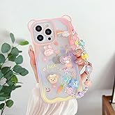 Roemary 3D Cartoon Case for iPhone 16 Pro Max with Wrist,Rainbow Bunny Case for Girls Women,Girly Design TPU Soft Bumper Protective Cover(3D Wrist)