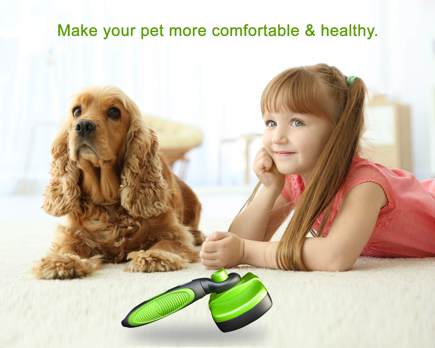 Tminnov Self Cleaning Slicker Brush, Dog Brush / Cat Brush for Shedding and Grooming, Deshedding Tool for Pet - Gently Removes Long and Loose Undercoat, Mats and Tangled Hair: Beauty
