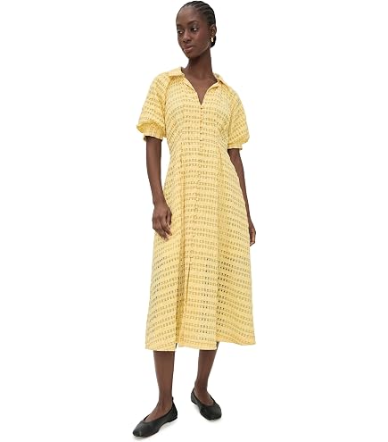 English Factory Women's Gingham Check Midi Dress, Black Multi, XS