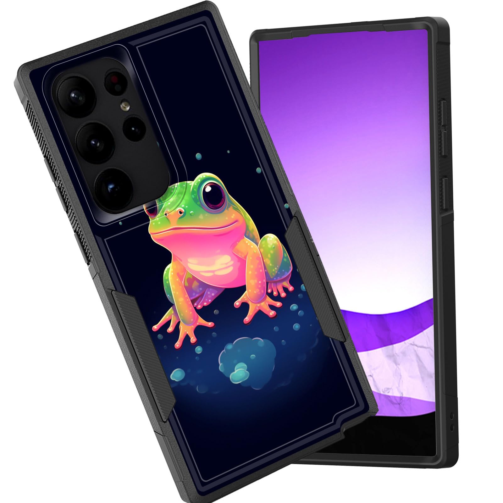 CICPLKSE for Galaxy S25 Ultra Case,Dual Layer Heavy Duty Hybrid Shockproof Hard PC Soft Silicone TPU Bumper Protective Cover Case for Samsung Galaxy S25 Ultra 6.9 inch 2025,Colorful Frog