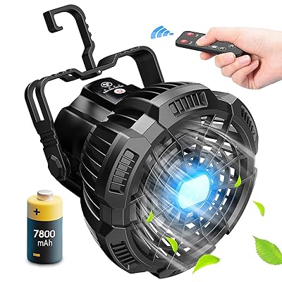 Buy 7800mah Camping Fan With Led Lantern Ceiling Tent Fan With Remote Control Power Bank Battery Operated Usb Rechargeable Fan 180 Head Rotation Outdoor Portable Fan For Fishing Outdoor Office Online In