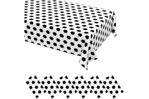 WNINK 6 Pack Soccer Party Tablecloths Disposable Plastic Soccer Birthday Table Cloth Sports Ball Party Table Covers for Theme Baby Shower Birthday Outdoor Picnic Party Supplies Decor, 54 x 108 Inch