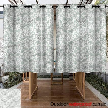 Amazon Com Sliding Door Curtain Damask Victorian Baroque Leaves