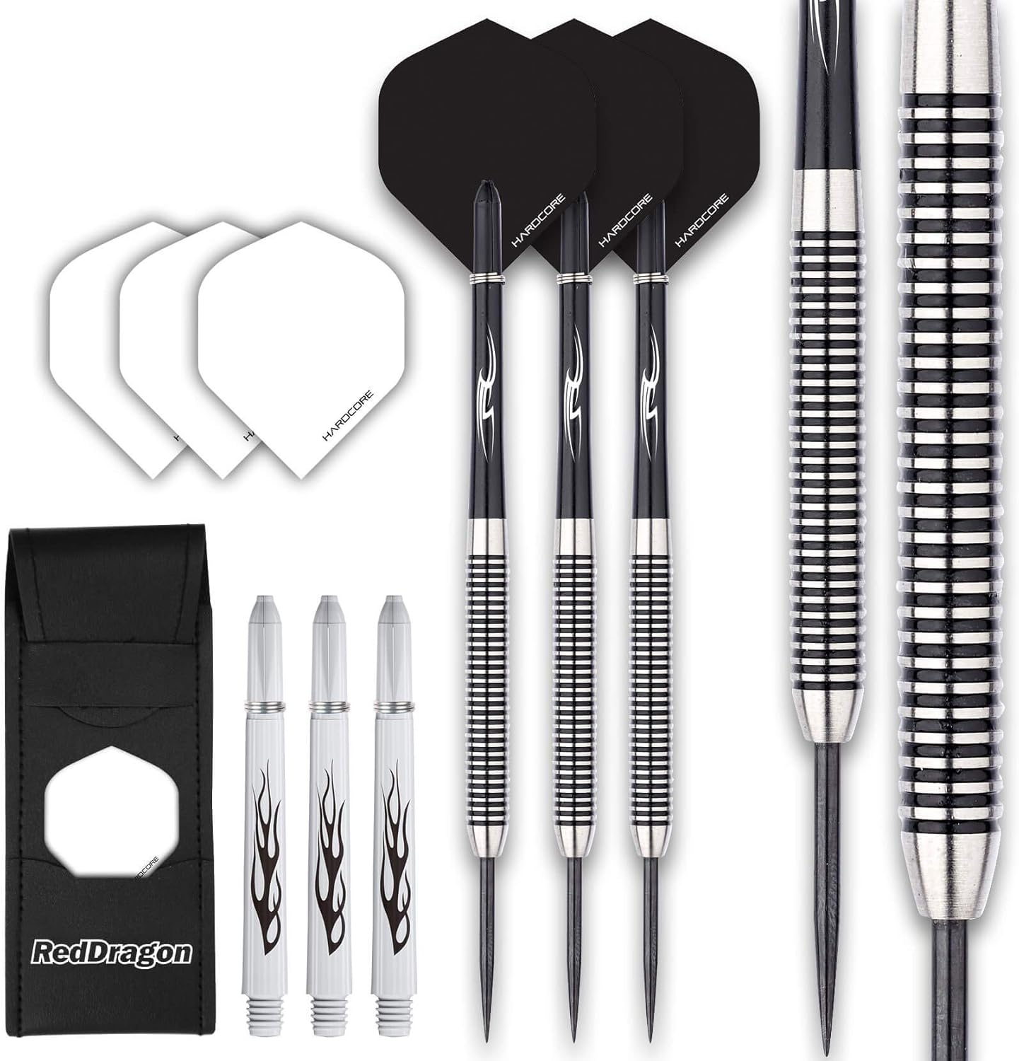 Razor Edge Black 22g 26g or 28g Tungsten Darts with Flights and Stems
