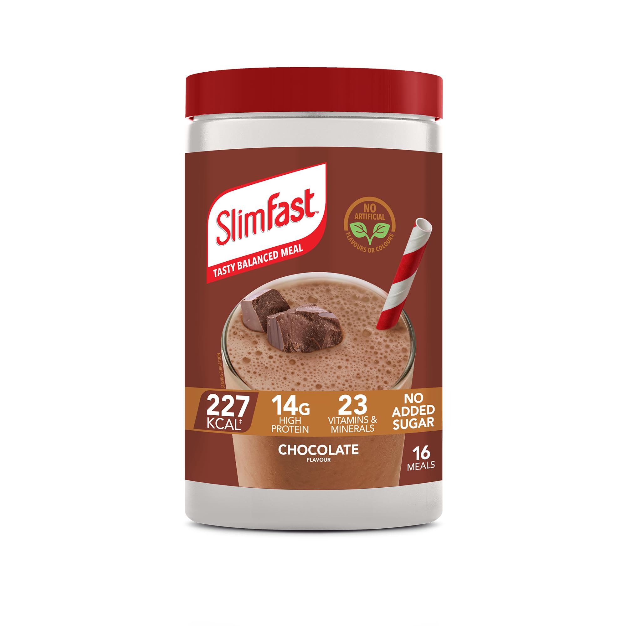 SlimFast Meal Replacement Shake for Weight Loss & Balanced Diet, Vitamins and Minerals, Low Calorie, High Protein, Chocolate Flavour, 16 servings, 600 g, Packaging May Vary