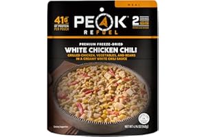 Peak Refuel White Chicken Chili | 41g Protein | 760 Calories | 100% Real Meat | Premium Freeze Dried | Amazing Taste & Quality | Backpacking & Camping & Prepper Food | 2 Servings