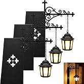 Library Lantern Mini Bookshelf Lamp, Vintage Hanging LED Book Shelf Lights | with Bookend-Style Base,Warm Decorative for Home Library,Study and Reading Corner,Enchanting Gift for Literary Lovers(3 PCS)