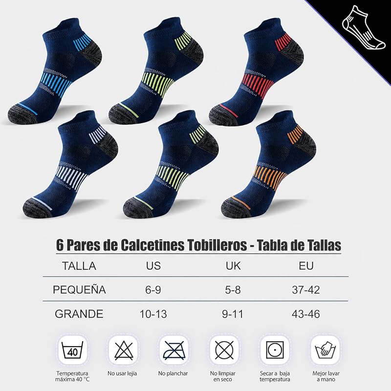 Calcetines Deportivos Hombre, 6 Pares, Cortos y Acolchados — foto 8 de 8