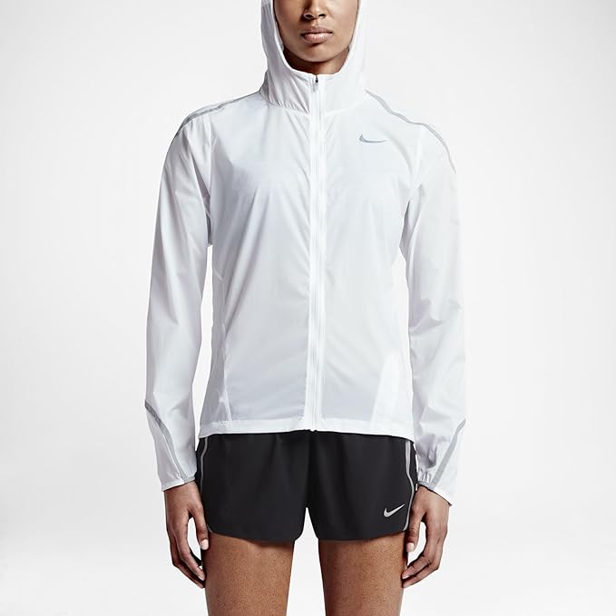 white nike running jacket
