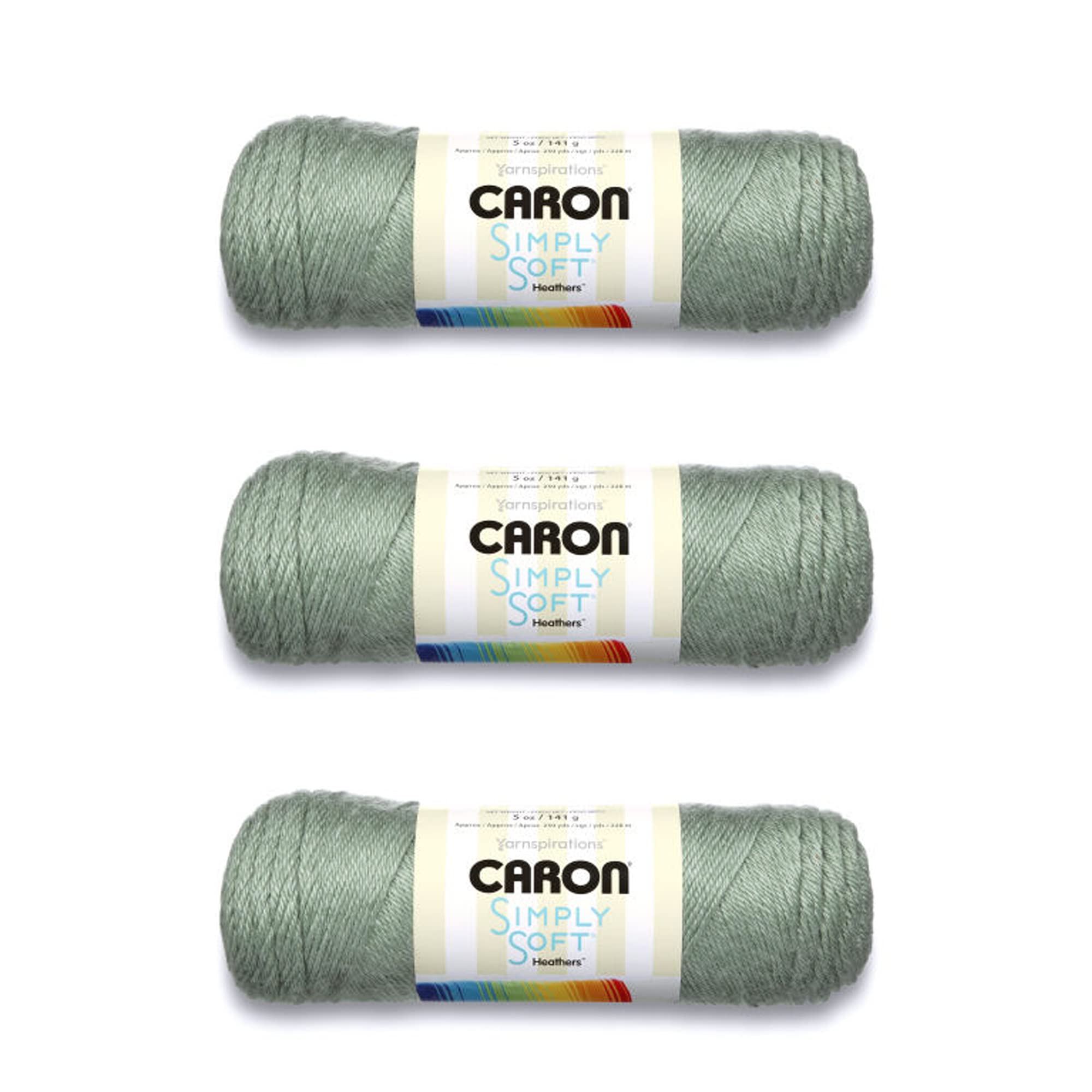 Caron Simply Soft Woodland Heather Yarn - 3 Pack of 141g/5oz - Acrylic - 4 Medium (Worsted) - 250 Yards - Knitting/Crochet — image 1