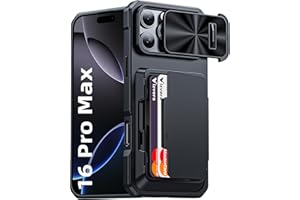 Vizvera for iPhone 16 Pro Max Wallet Case RFID,Cards Holder(4 Cards) & Camera Cover & Kickstand, Full Body Matte Shockproof Silicone Phone Case for 16 Pro Max 6.9 inch 2024-Black