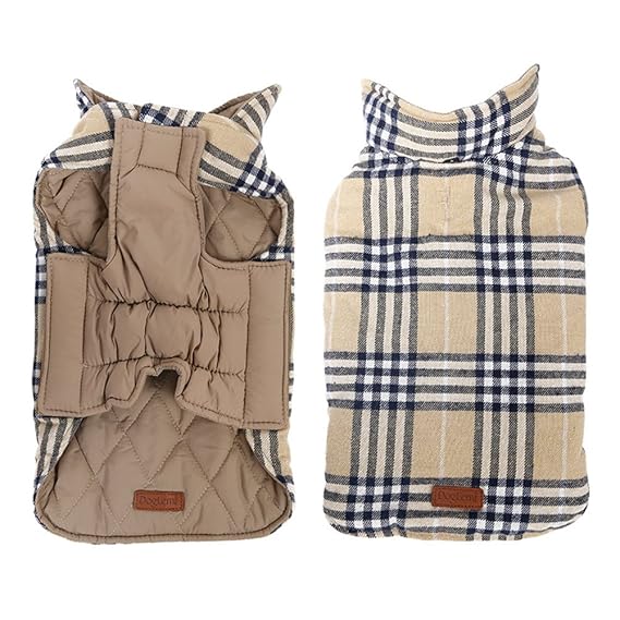 Suroiweam Kimfoxes Hundekleidung Hundemantel Hundejacke Hundepullover Warm Winter für kleine und große Hund reversibel, Plaid