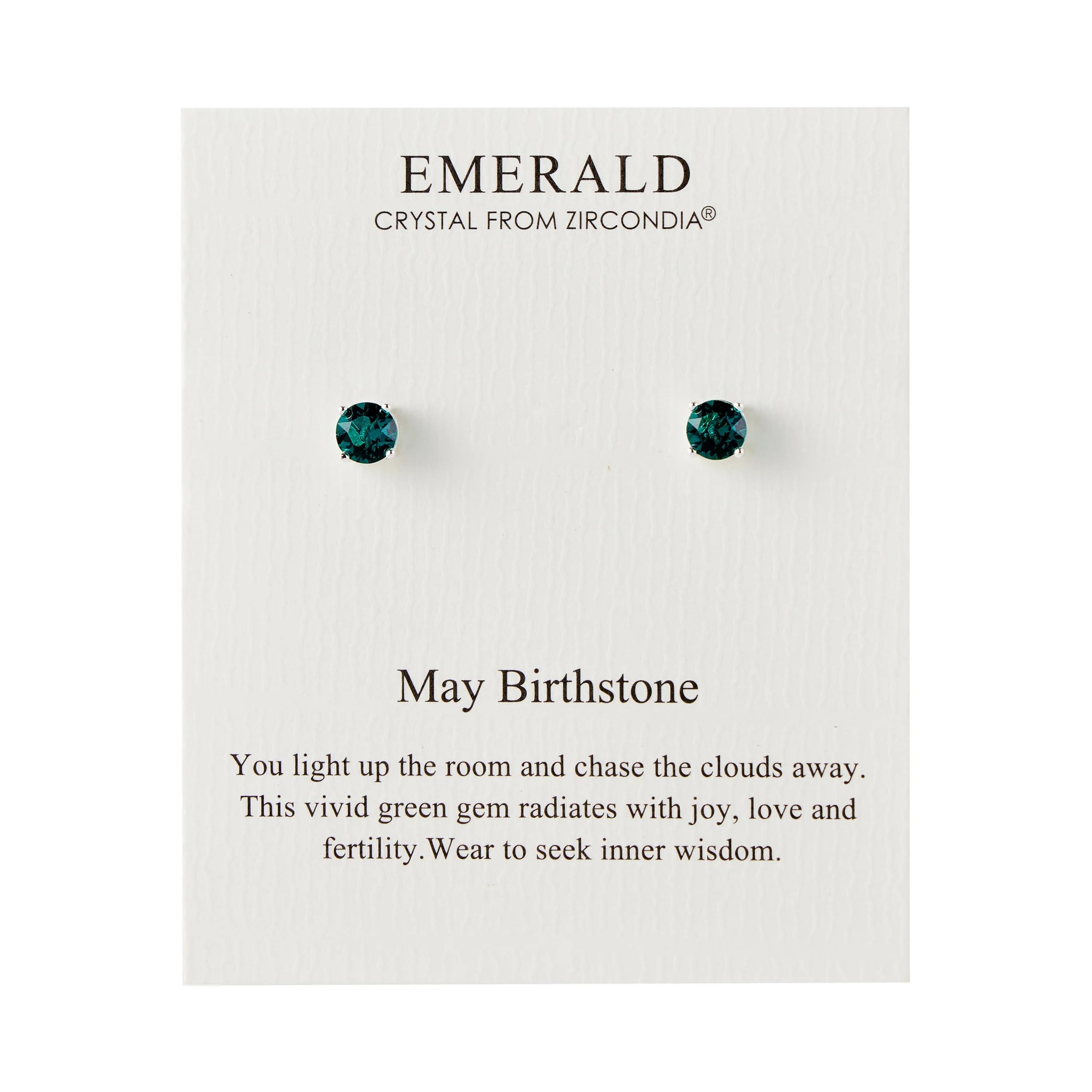 Philip Jones May (Emerald) Birthstone Earrings Created with Zircondia® Crystals