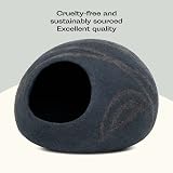 MEOWFIA Cat Cave Premium Felt Bed Merino Wool Slate Grey Medium view 7