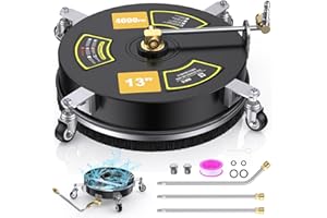 Pattiumo 2 in 1 Pressure Washer Surface Cleaner with 4 Wheels, Surface & Undercarriage Pressure Washer Attachment, 13” Power Washer with 3 Extension Wands & 2 Nozzles, 4000 PSI
