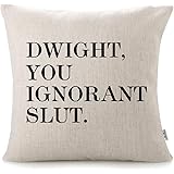 CHICCAT Cotton Linen Throw Pillow Case - Dwight, You Ignorant S…" Home Decor Wedding Gift Engagement Present Housewarming Gift Cushion Cover 18 X 18