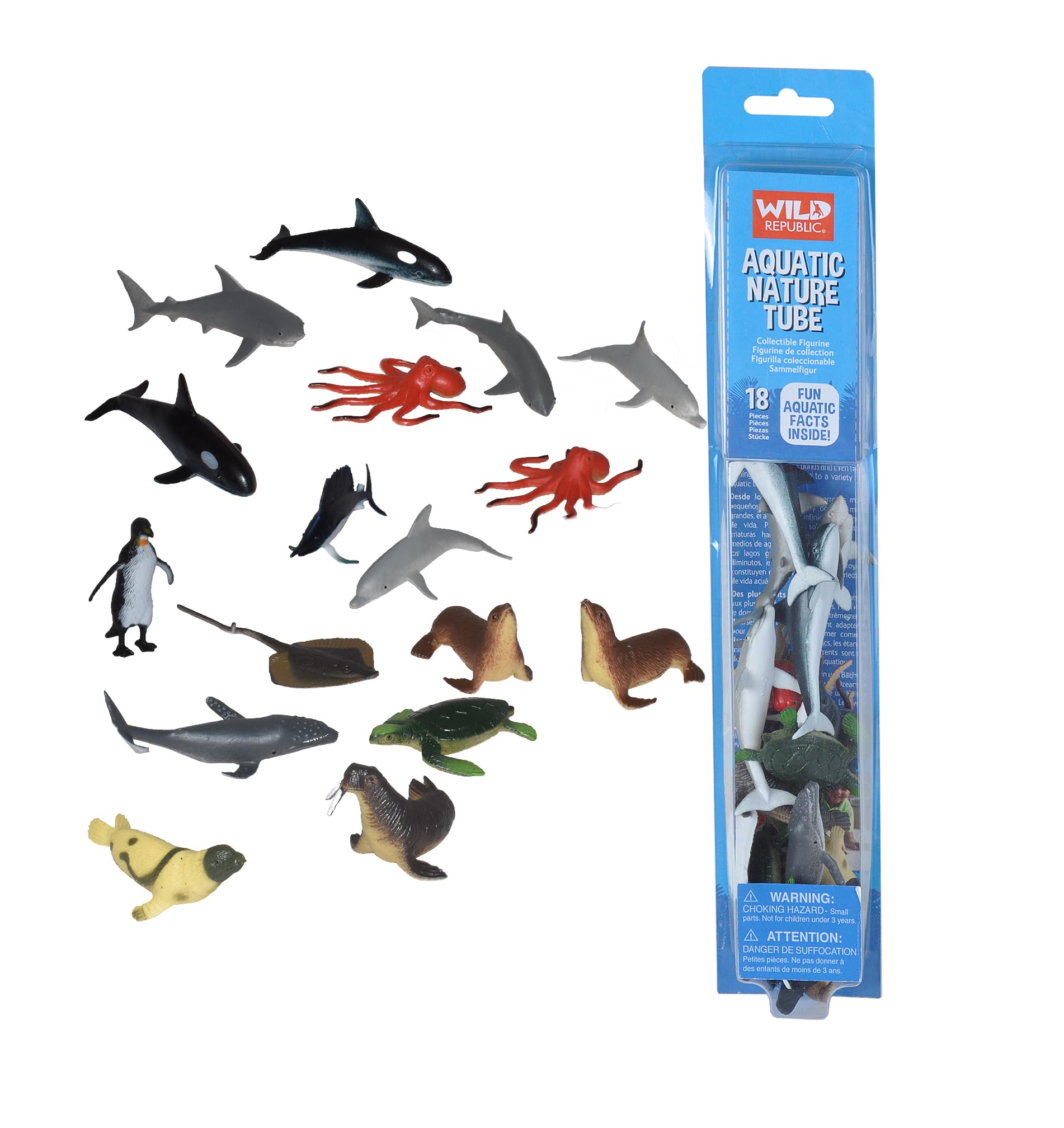 WILD REPUBLIC Europe ApS 28cm Tube Aqua Animals, Aquatic, 1.5" to 3" — image 1