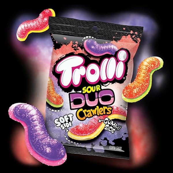 TROLLI SOUR BRITE DUO CRAWLERS CANDY, 6.3 OUNCE BAG