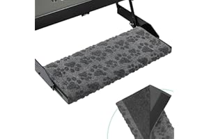 RUNROLE Wrap Around RV Step Cover 18 Inches Wide 1 Pack Embossed Camper Step Rugs Non Slip Stair Carpet - Fit 8-9" Deep, Paws Patterns