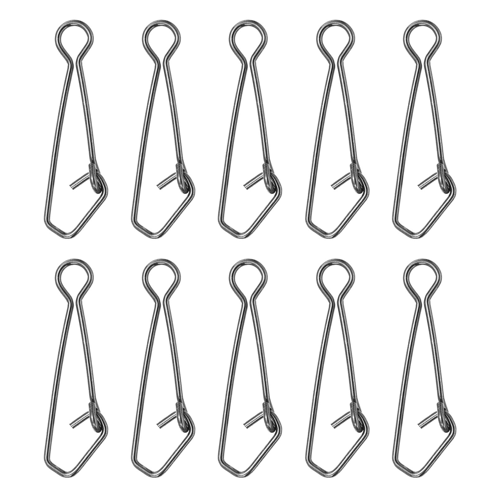 PATIKIL High Strength Fishing Snaps, 50 Pack 209 Lbs Stainless Steel Line Pin Connector Swivels Clips Quick Change for Fishing Lures Freshwater Saltwater, Black