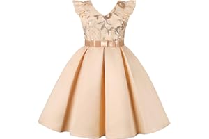 BUNNY LULU Knee-Length Girls Dress Sloping Shoulder Bridesmaid Wedding Princess Children's Bow Birthday Ball Party