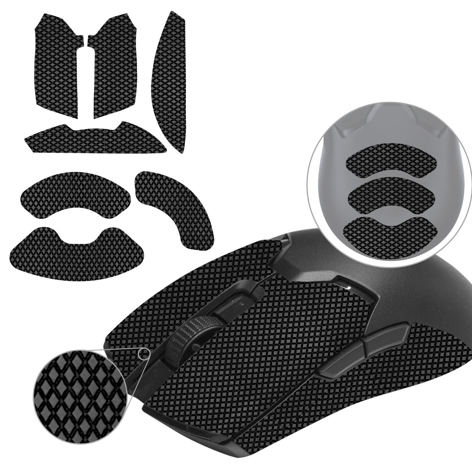 TALONGAMES Mouse Anti Slip Grip Tape Compatible with Razer Viper V2 Pro Hyperspeed Gaming Mouse, Palm Sweat Absorption, Thin 0.5mm, Cut to Fit, Easy to Apply, Mouse Skin (Black)