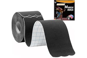 ANAMPION Kinesiology Tape Pro Precut 20 Strips Athletic Sports Waterproof Breathable Latex Free Tape for Ankle Wrists Knee Elastic Running Tennis Swimming Football Sports Activities Tapes (Black)