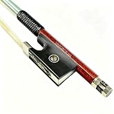 Carbon Fiber Core Hybrid Peranmbuco Skin Violin Bow 4/4 Size VINGOBOW 127V Master Level Fleur-de-lys Snakewood Frog 4 4 Full Straight Premium Natural Horse Hair for Porfessional Player