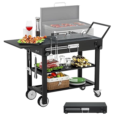 Outdoor Grill Table, Blackstone Griddle Stand, Folding Grill cart