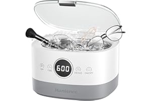 Hanience Ultrasonic Cleaner, 750ml Jewelry Cleaner Machine with Touch Control and Degas Mode, 46kHz Sonic Cleaner for Jewelry, Ring, Silver, Dentures, Eyeglasses and Watches, Needed Water only