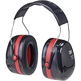 3M H10A Peltor Optima 105 Series, Earmuff, Headband, 1" x 1" x 1", Black/Red