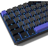 Rainy75 Shine Through Double Shot PBT Keycaps Cherry Retro Black Purple | Custom double shot keycaps set for 61/64/68/84/87/100/104/108, 60 65 75 100 Percent, Retro Gaming mechanical keyboard Keycaps