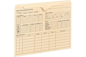 Smead Employee Record File Jackets, Reinforced Tab, Preprinted, Letter Size, Manila, 20 Per Pack (77100)