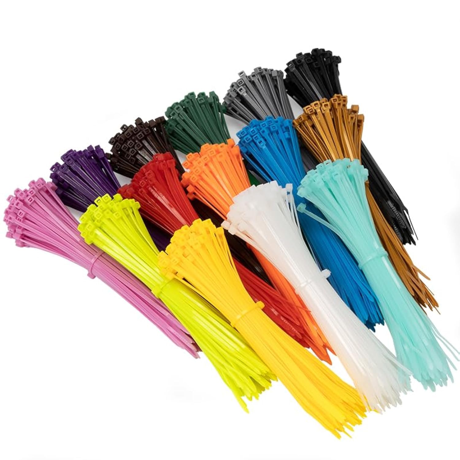 Armpow 1400 PCS 2.5x100mm Colored Zip Ties Multi-Purpose Self-Locking Nylon Cable Zip Ties 14 Colors Plastic Wire Ties Assortment for Home Office Garden Garage and Workshop